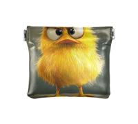 Carino Giallo Pollo di Modo Delle Donne di Cuoio Raccoglitore di Contanti Decorativo Borsa Della Moneta per gli Uomini Donne Viaggio monederos de Mujer para mon