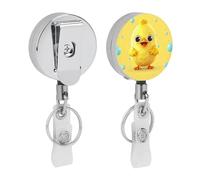 Carino giallo pollo retrattile badge bobina con robusta clip a coccodrillo carino infermieristica porta badge porta carta d'identità portachiavi per impiegati in ufficio insegnanti donne regali