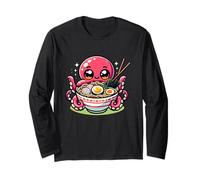 Carino Giapponese Kawaii Chibi Polpo Mangiare Ramen Maglia a Manica