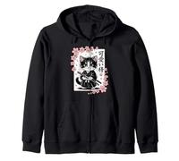 Carino Giapponese Sakura - Classico Carino Kawaii Baby Samurai Cat Felpa con Cappuccio