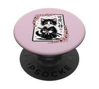 Carino giapponese Sakura - Classico Carino Kawaii Baby Samurai Cat PopSockets PopGrip Adesivo