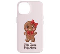 Carino Gingerbread Girl Coquette Biscotto di Natale Custodia per iPhone 14