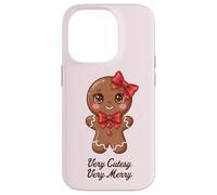 Carino Gingerbread Girl Coquette Biscotto di Natale Custodia per iPhone 14 Pro