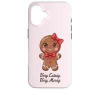 Carino Gingerbread Girl Coquette Biscotto di Natale Custodia per iPhone 16