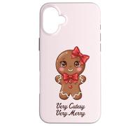Carino Gingerbread Girl Coquette Biscotto di Natale Custodia per iPhone 16 Plus