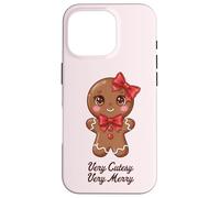 Carino Gingerbread Girl Coquette Biscotto di Natale Custodia per iPhone 16 Pro