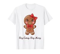 Carino Gingerbread Girl Coquette Biscotto di Natale Maglietta