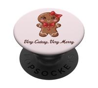 Carino Gingerbread Girl Coquette Biscotto di Natale PopSockets PopGrip Adesivo
