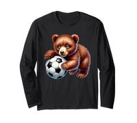 Carino Giovane Orso Giocare Calcio Maglia a Manica