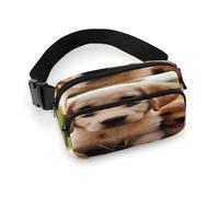 Carino Golden Retriever Puppy Marsupio con Cinghia Regolabile Marsupio Moda per Sport All'aperto Escursionismo Bianco, 20x13cm, Full Stampato Marsupio