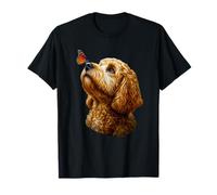 Carino Goldendoodle Farfalla sul Naso Amante dei Cani Maglietta