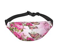 Carino Goldfish Viaggio Corsa Grande Crossbody Bag Marsupio Moda Carino Marsupio Outdoor Sport, Farfalla Baciare Fiori, Taglia unica