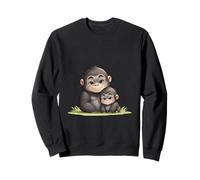 Carino Gorilla Mamma e Baby Primate Amore Felpa