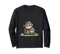 Carino Gorilla Mamma e Baby Primate Amore Maglia a Manica