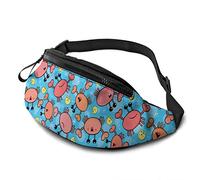 Carino granchio e medusa casual unisex con tasche con cerniera cintura borse sportive borsa da corsa tenersi in forma con l'esercizio jogging, escursionismo all'aperto allenamento