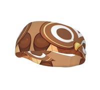 Carino Grande Marrone Cartoon Gufi Stampa Sport Sweatband Elastico Traspirante E Umidità Wicking Fascia Per La Corsa