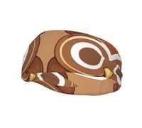 Carino Grande Marrone Cartoon Gufi Stampa Stile Funzionalità Sport Sweatband Per Uomini Donne Elastico Fascia Traspirante