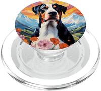 Carino Grande Swiss Mountain Dog Swissy Mountain Flower Art PopSockets PopGrip per MagSafe