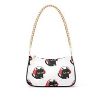 Carino Grumpy Black Cats Divertente Crossbody Borsa Donna Designer Borsa Quotidiano Floreale Borse a Tracolla Chiusura con Cerniera