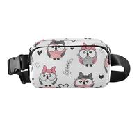 Carino gufo bianco impermeabile marsupio per le donne grande marsupio funky crossbody marsupio carino gufo bianco, 20,3 x 13,5 x 5,8 cm, divertente carino, gufo bianco, 20,3 x 13,5 x 5,8 cm