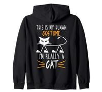 Carino Halloween Cat Lovers - Funny I'm Really A Cat Mom & Dad Felpa con Cappuccio