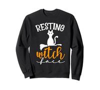Carino Halloween Cat Lovers - Resting Witch Face Cat Mom & Dad Felpa