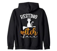 Carino Halloween Cat Lovers - Resting Witch Face Cat Mom & Dad Felpa con Cappuccio