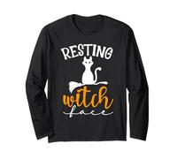 Carino Halloween Cat Lovers - Resting Witch Face Cat Mom & Dad Maglia a Manica