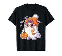 Carino Halloween Fantasma Zucca Latte Boo Beanie Retro Cartoon Maglietta