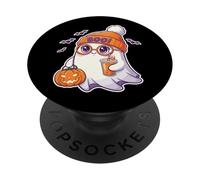 Carino Halloween Fantasma Zucca Latte Boo Beanie Retro Cartoon PopSockets PopGrip Adesivo