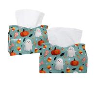 Carino Halloween Fantasmi Candy e Zucche Copertura della scatola del fazzoletto, porta fazzoletti rettangolare decorativo per il viso dispenser per tovaglioli per bagno, cucina, tavolino da caffè auto