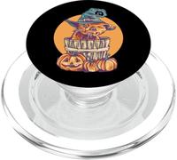 Carino Halloween gattino gatto, cappello streghe gatto, zucche autunnali PopSockets PopGrip per MagSafe