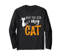 Carino Halloween gatto umorismo - Hai visto il mio gatto mamme e papà Maglia a Manica