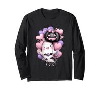 Carino Halloween Ghost Balloon Pastel Hearts Maglia a Manica