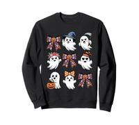Carino Halloween Ghost Faces Zucca Bow Kawaii Dolcetto o Scherzetto Felpa