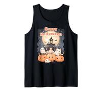 Carino Halloween Haunted House Fantasmi Zucche, Gatto Nero Canotta