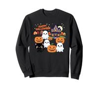 Carino Halloween Haunted House Fantasmi, Zucche, Gatto Nero Felpa