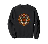 Carino Halloween Mandala Art con fantasmi pipistrelli zucche Felpa