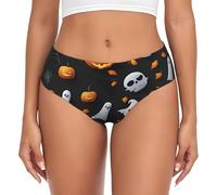 Carino Halloween Modello Stampa Donna Biancheria Intima Funzionalità Copertura Completa Mutandine Stretch Casual Uso quotidiano, Nero , XL