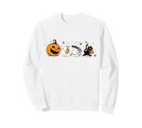 Carino Halloween Parade Fantasma Oca Gatto Nero Zucca Design Felpa