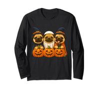 Carino Halloween Pug Ghost Witch Kawaii Dog Spooky Stagione Bambini Maglia a Manica