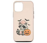 Carino Halloween Raccoon Indossare Baseball Cap Boba Pumpkin Custodia per iPhone 12/12 Pro