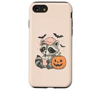Carino Halloween Raccoon Indossare Baseball Cap Boba Pumpkin Custodia per iPhone SE (2020) / 7 / 8