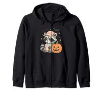 Carino Halloween Raccoon Indossare Baseball Cap Boba Pumpkin Felpa con Cappuccio
