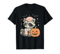 Carino Halloween Raccoon Indossare Baseball Cap Boba Pumpkin Maglietta