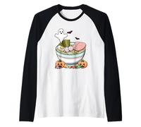 Carino Halloween Ramen Ghost Bowl Spooky Food Humor Maglia con Maniche Raglan