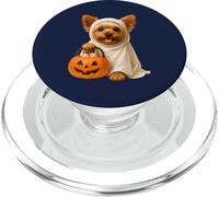Carino Halloween Yorkie Ghost Dog Yorkshire Terrier zucca PopSockets PopGrip per MagSafe
