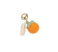 Carino Handmade Tessitura Portachiavi Fragola Fiore di Ciliegio Portachiavi Frutta Portachiavi Donne Ragazze Borsa Borsa Accessori Auto, Persimmon, Metallo Plastica