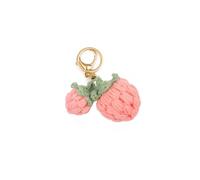Carino Handmade Tessitura Portachiavi Fragola Fiore di Ciliegio Portachiavi Frutta Portachiavi Donne Ragazze Borsa Borsa Accessori Auto, Strawberry Flower E, Metallo Plastica