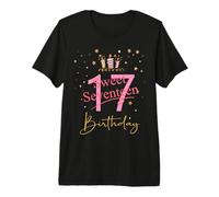 Carino Happy 17th Birthday Sweet Diciassette Ragazze 17 Anni Maglietta Premium